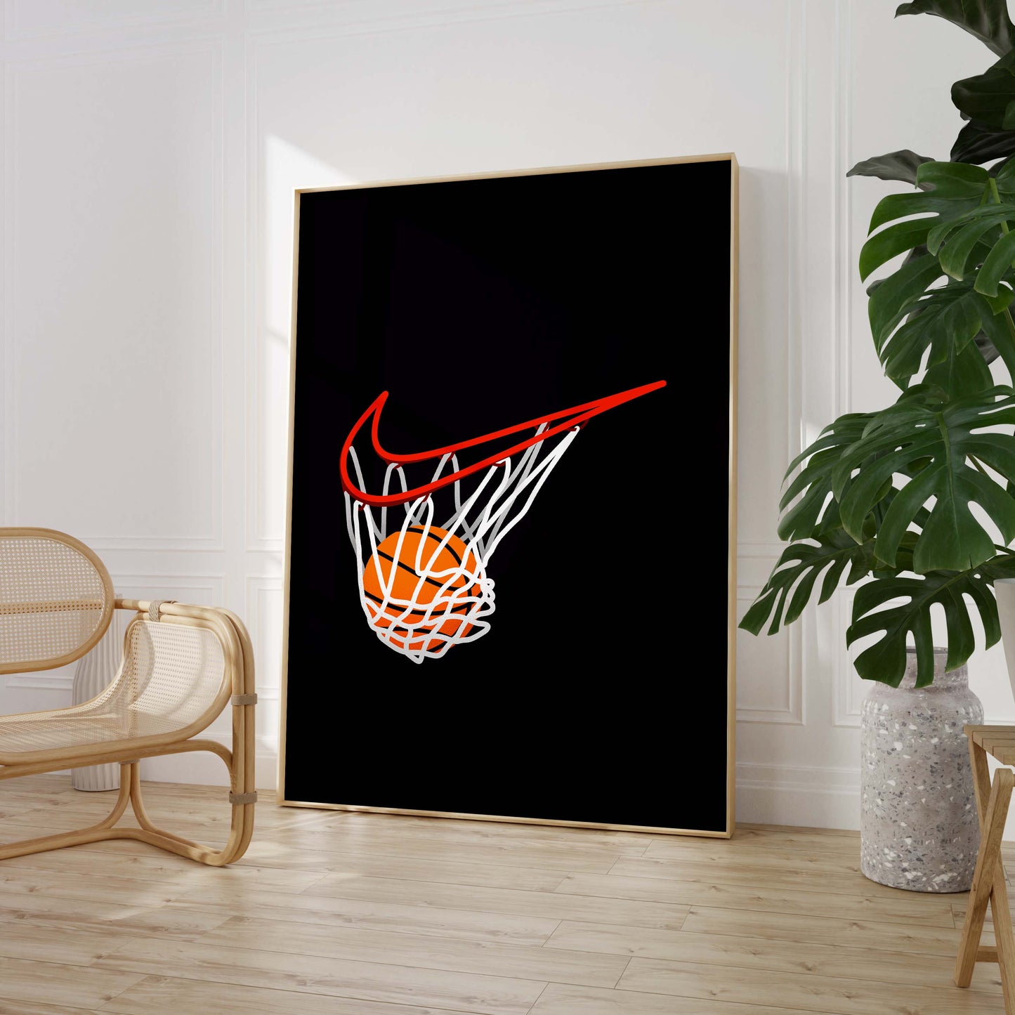 Basketball Hoop Illustration Poster · Geschenkidee · Sport Design · Minimalistische Kunst · Moderne Wanddeko · Print ohne Rahmen