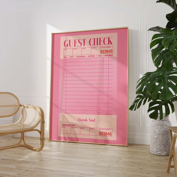 Guest Check Poster – Premium Baumwoll-Canvas Kunst