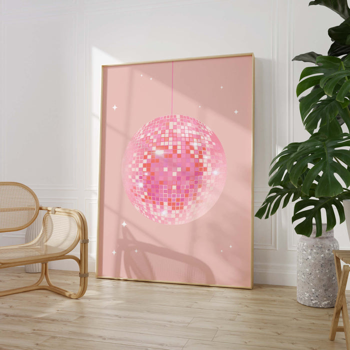 Disco Kugel Poster auf Premium Baumwolle