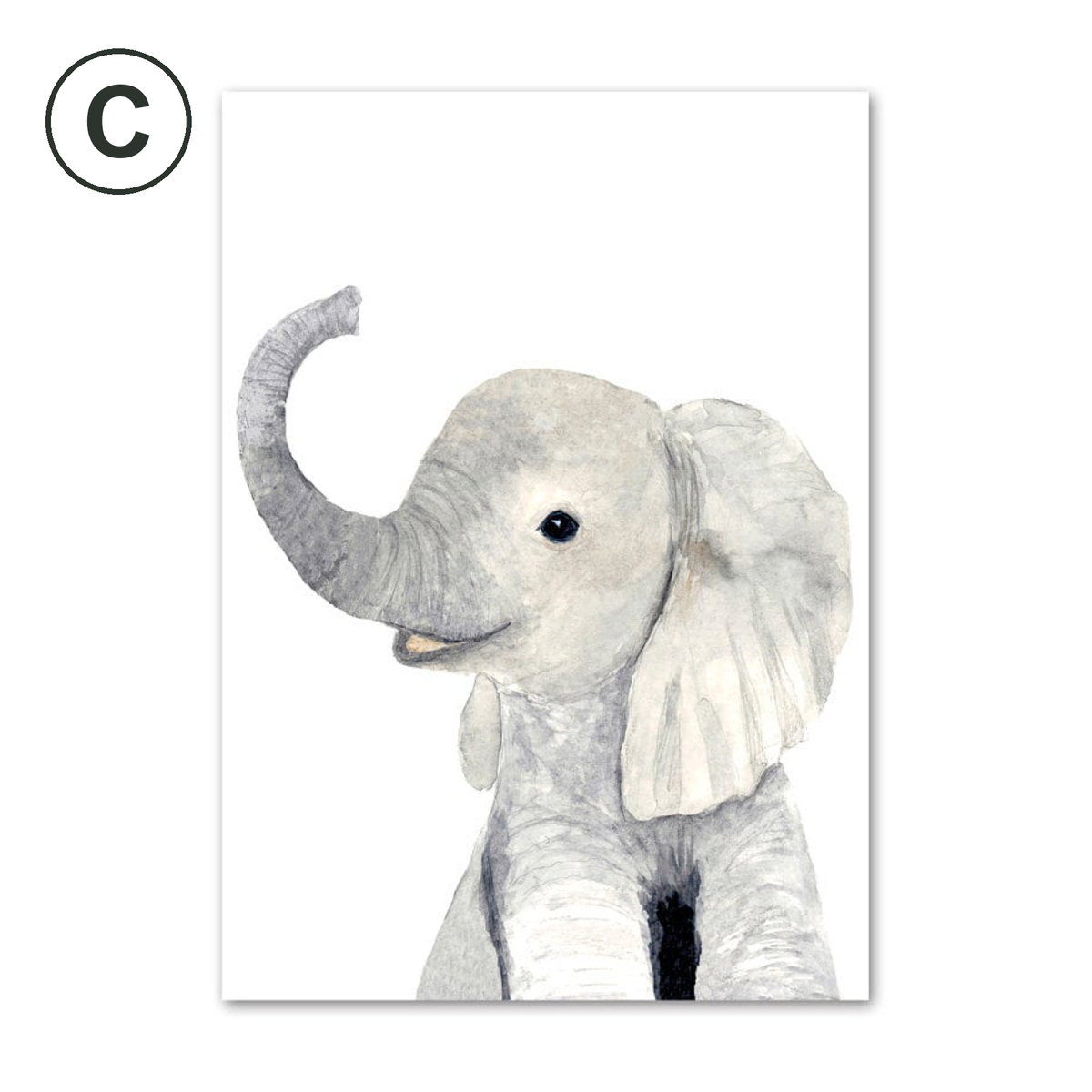 Poster Kinderzimmer Tiere Fuchs Elefant Bär Hase Zebra · Kinderzimmer Bilder · Wand Deko · Kunst Druck · Deko Print · ohne Rahmen