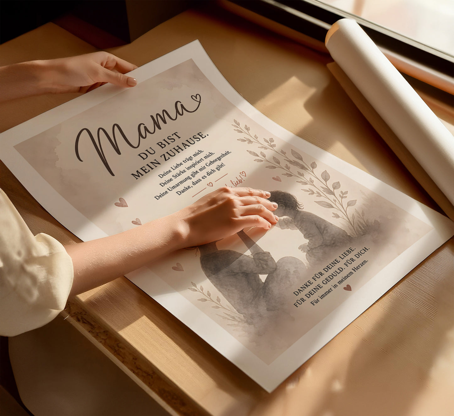 Muttertag Poster Mama & Kind · Geschenk für Mama · Liebe Spruch Poster · Familie Wanddeko · Print ohne Rahmen