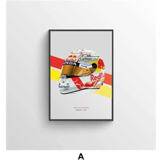 Poster Formel 1 Helme Rennfahrer Gewinner  · Deko Print ohne Rahmen