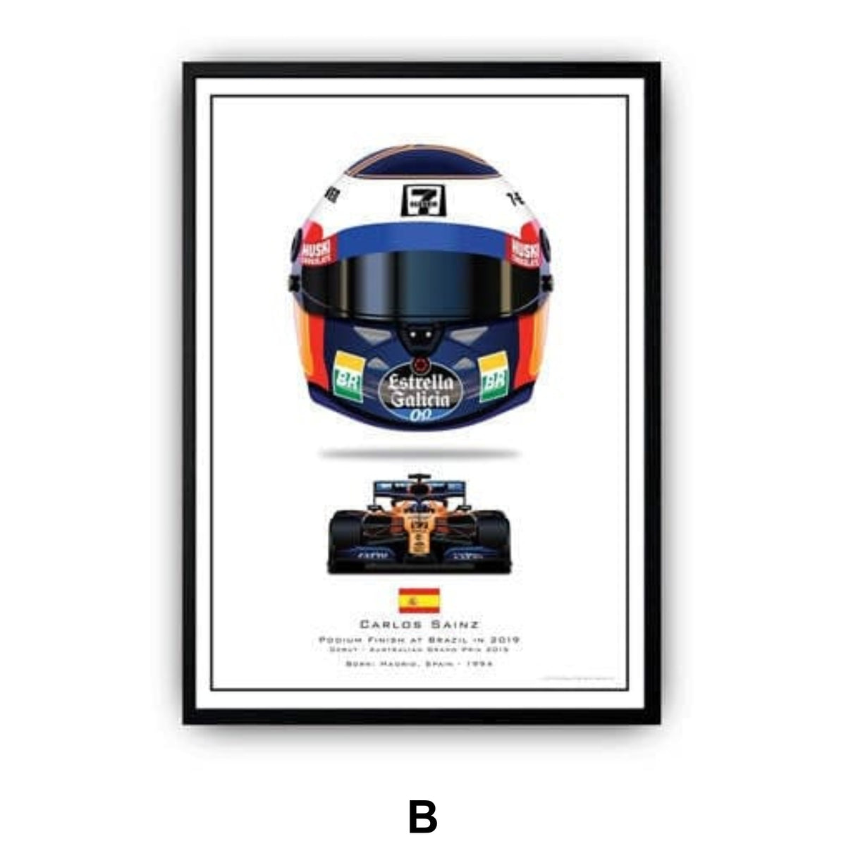 Poster Formel 1 Helme Rennfahrer Gewinner  · Deko Print ohne Rahmen