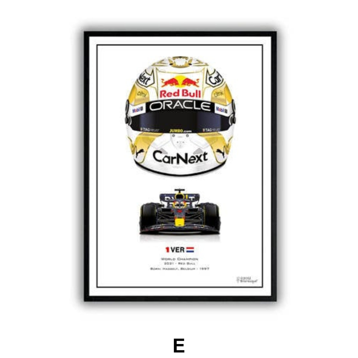 Poster Formel 1 Helme Rennfahrer Gewinner  · Deko Print ohne Rahmen