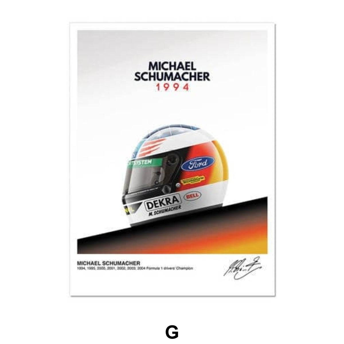 Poster Formel 1 Helme Rennfahrer Gewinner  · Deko Print ohne Rahmen
