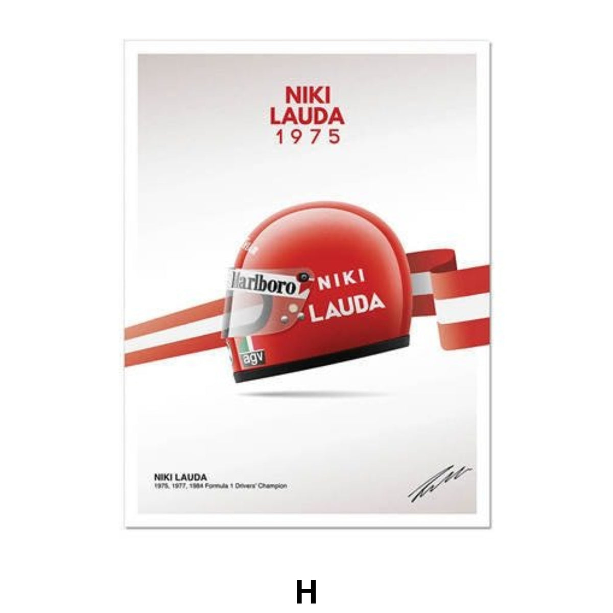 Poster Formel 1 Helme Rennfahrer Gewinner  · Deko Print ohne Rahmen