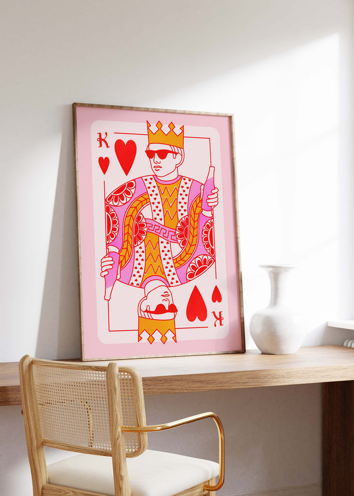 King of Hearts Poster – Premium Baumwoll-Canvas Kunst