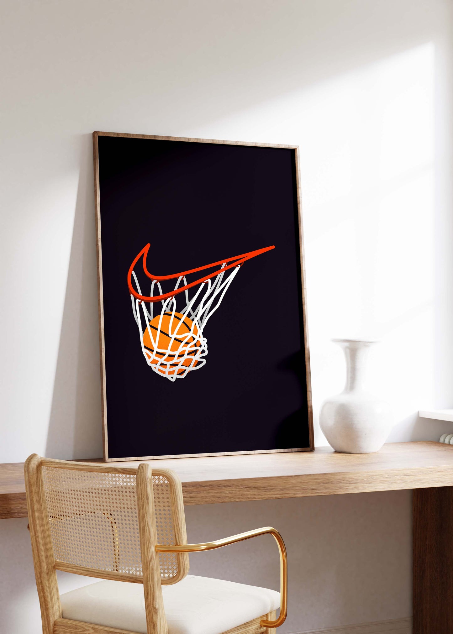 Basketball Hoop Illustration Poster · Geschenkidee · Sport Design · Minimalistische Kunst · Moderne Wanddeko · Print ohne Rahmen