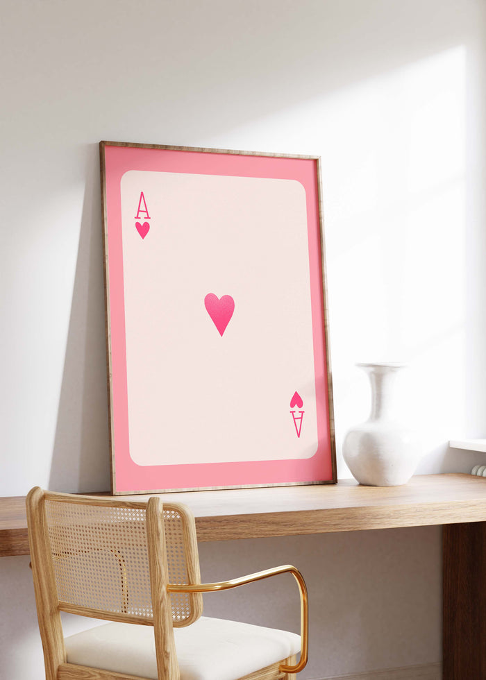 Ace of Hearts Poster – Premium Baumwoll-Leinwand