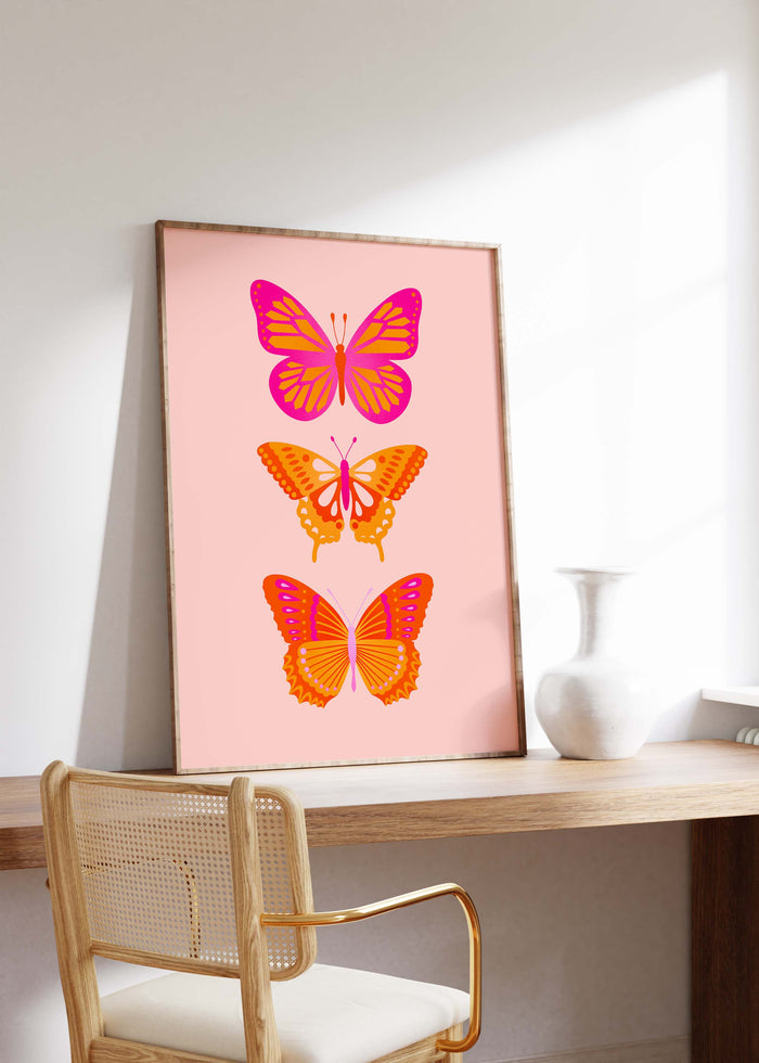 JUSTGOODMOOD Schmetterlinge Wandkunst – Baumwolle