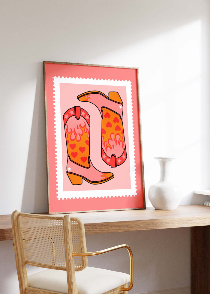 Cowboy Stiefel Poster – Premium Baumwoll-Canvas