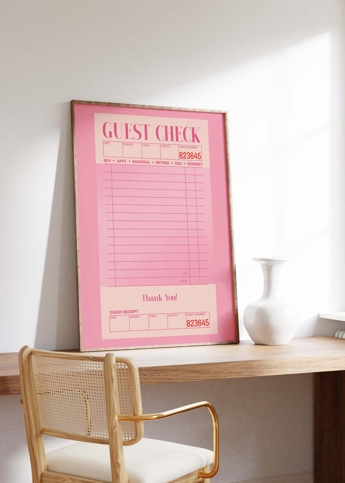 Guest Check Poster – Premium Baumwoll-Canvas Kunst
