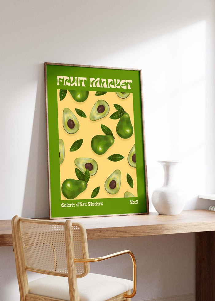 Fruit Market Avocado Poster – Premium Baumwoll-Canvas