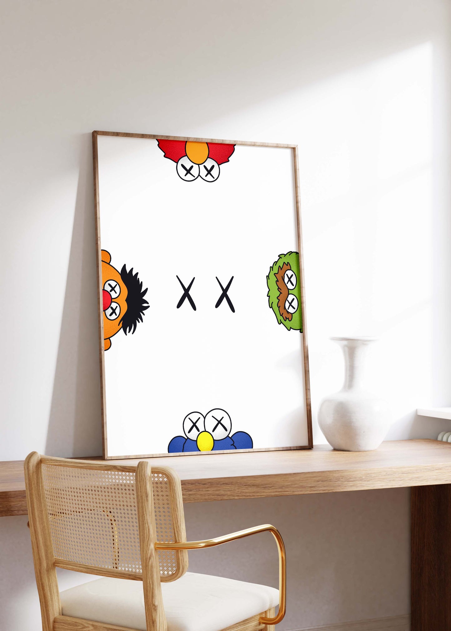 Cartoon Charakter Collage Poster · Geschenkidee · Pop Art Figuren Mix · Street Art Stil · Minimal Design · Print ohne Rahmen