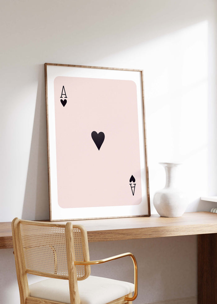 Ace of Hearts Poster – Premium Baumwoll-Leinwand
