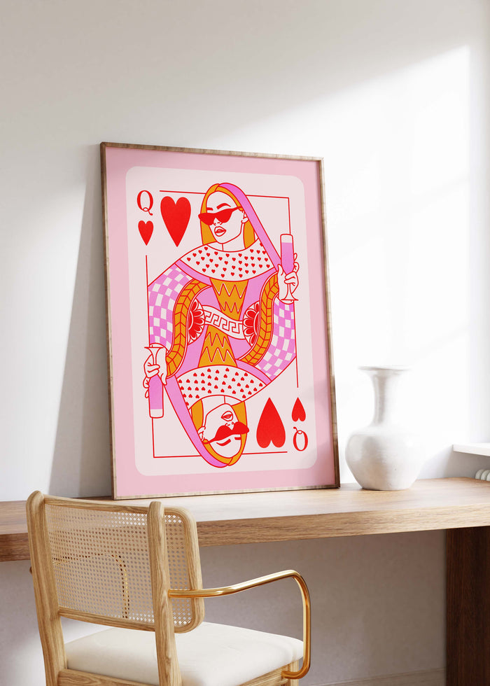 Queen of Hearts Poster – Premium Baumwoll-Canvas