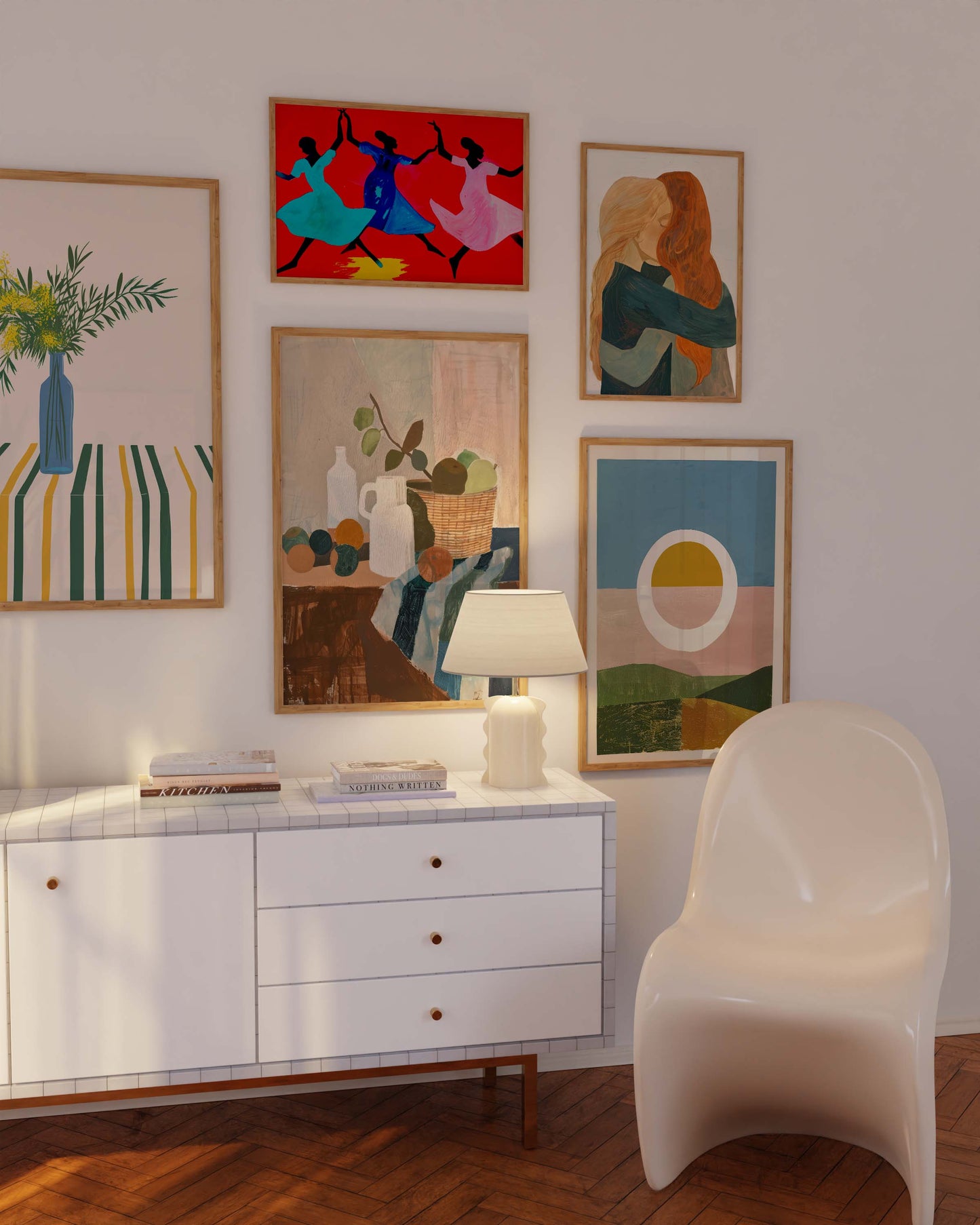Abstrakte Blumen Poster · Geschenkidee · Moderne Vase, Stillleben und Geometrische Kunst · Dekoprint ohne Rahmen