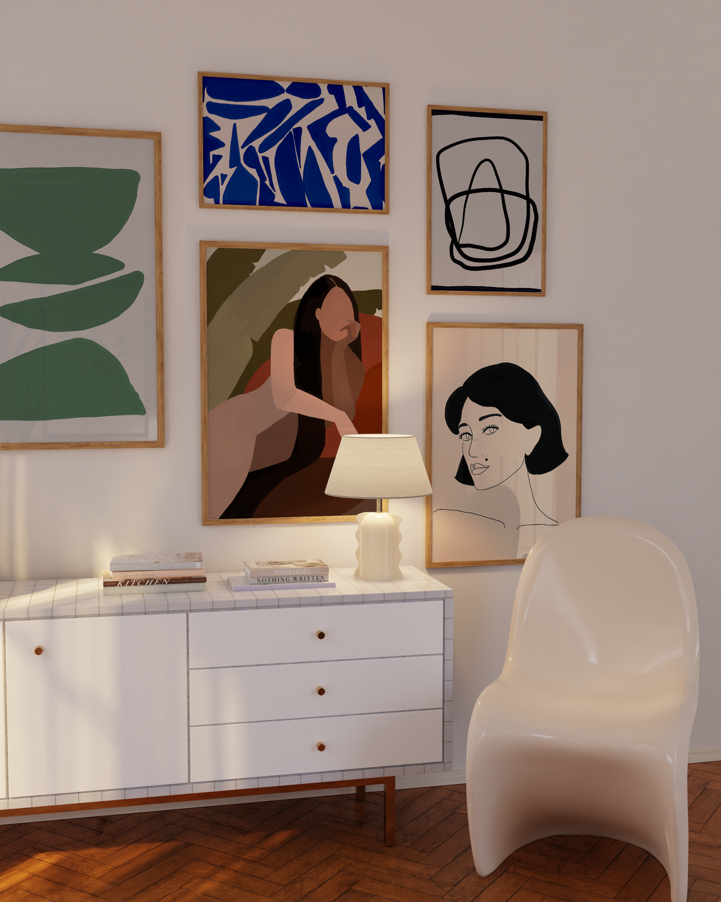 Moderne Kunst Poster · Geschenkidee · Abstrakte Formen Line Art Frauenporträt und Minimalistische Wandkunst · Dekoprint ohne Rahmen