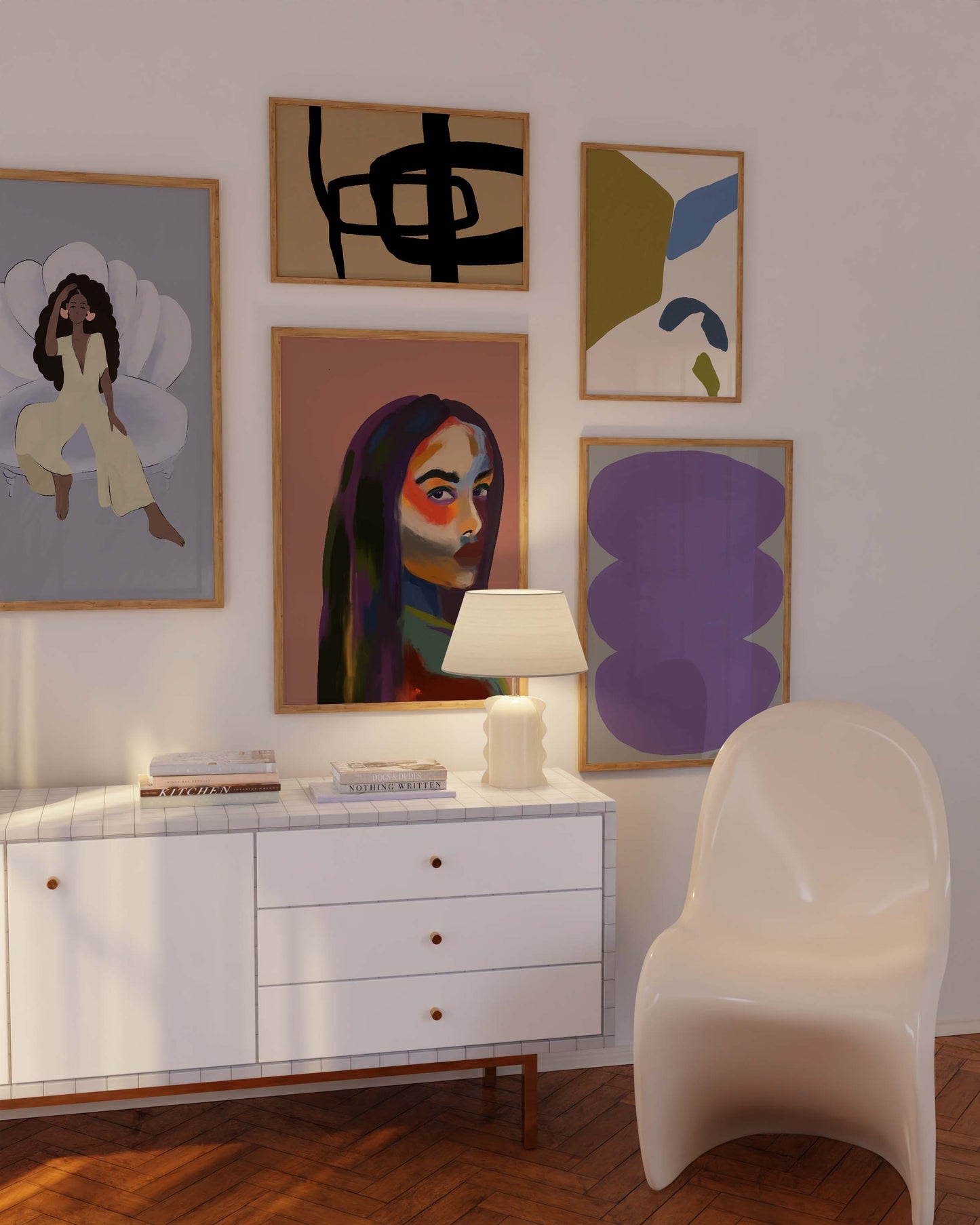 Frauen Porträt Poster · Geschenkidee · Moderne feminine Kunst und abstrakte Formen · Dekoprint ohne Rahmen