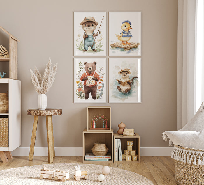 JUSTGOODMOOD Poster Tiere – Hochwertige Baumwoll-Kunst