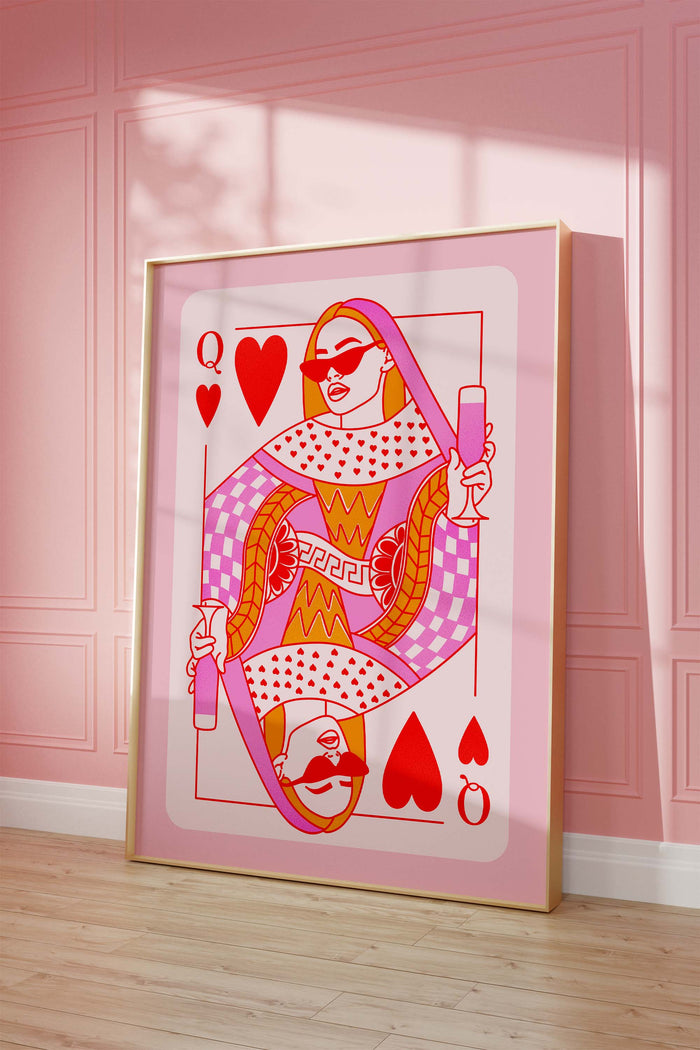 Queen of Hearts Poster – Premium Baumwoll-Canvas