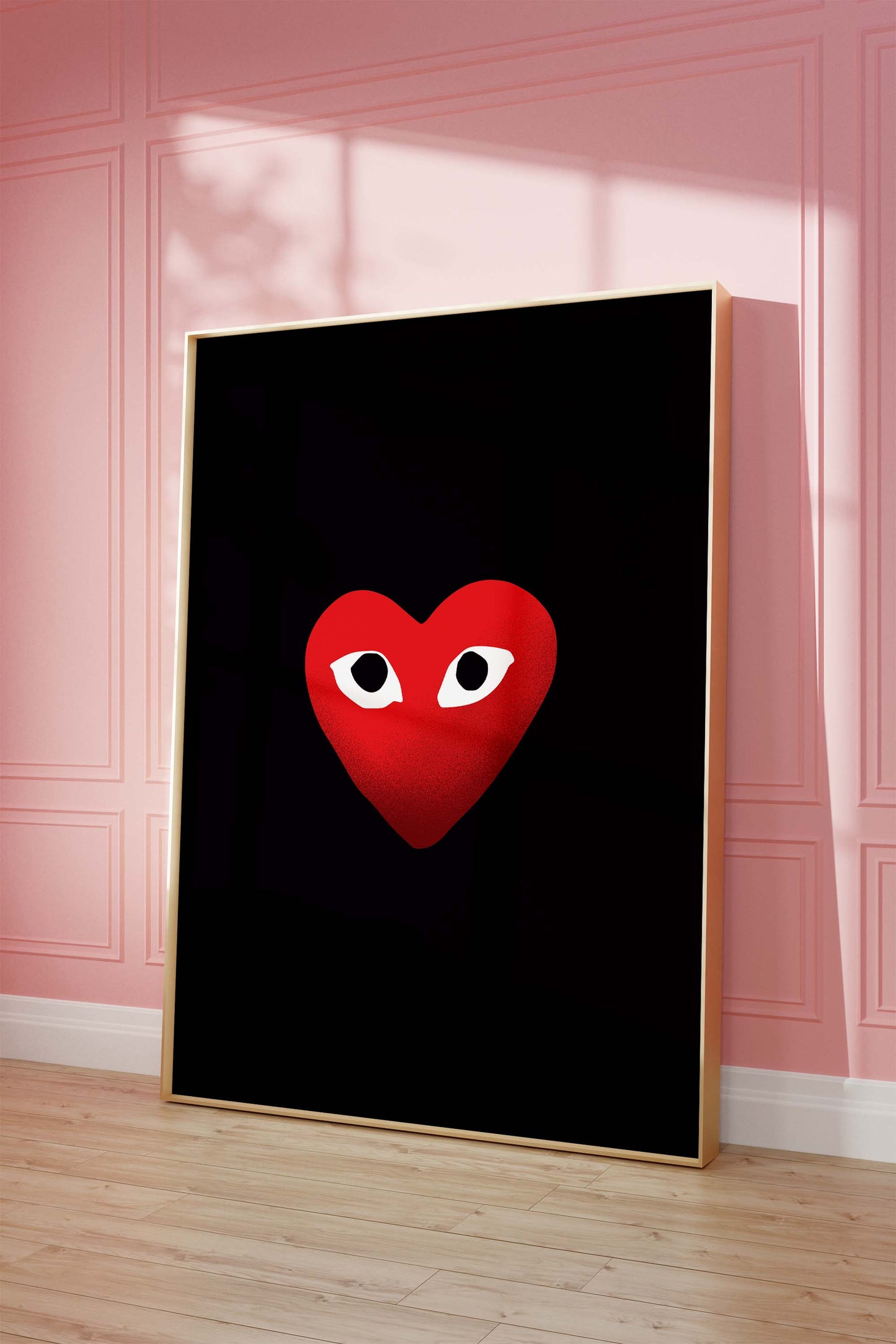 Herz Augen Minimal Poster · Geschenkidee · Rotes Herz Design · Streetwear Stil Kunst · Moderne Wanddeko · Print ohne Rahmen