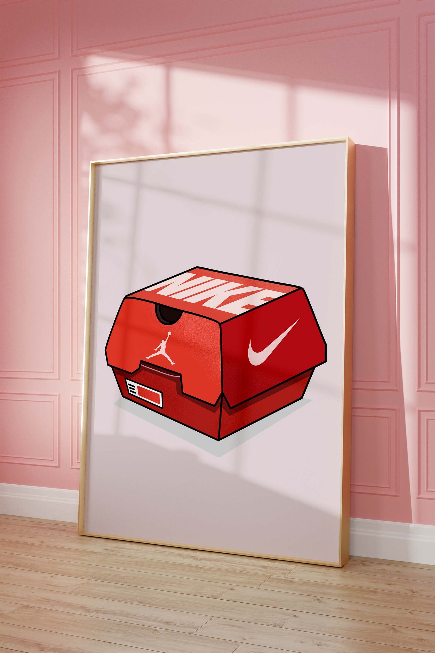 Sneaker Box Illustration Poster · Geschenkidee · Nike Schuhkarton Design · Streetwear Kunst · Moderne Wanddeko · Print ohne Rahmen
