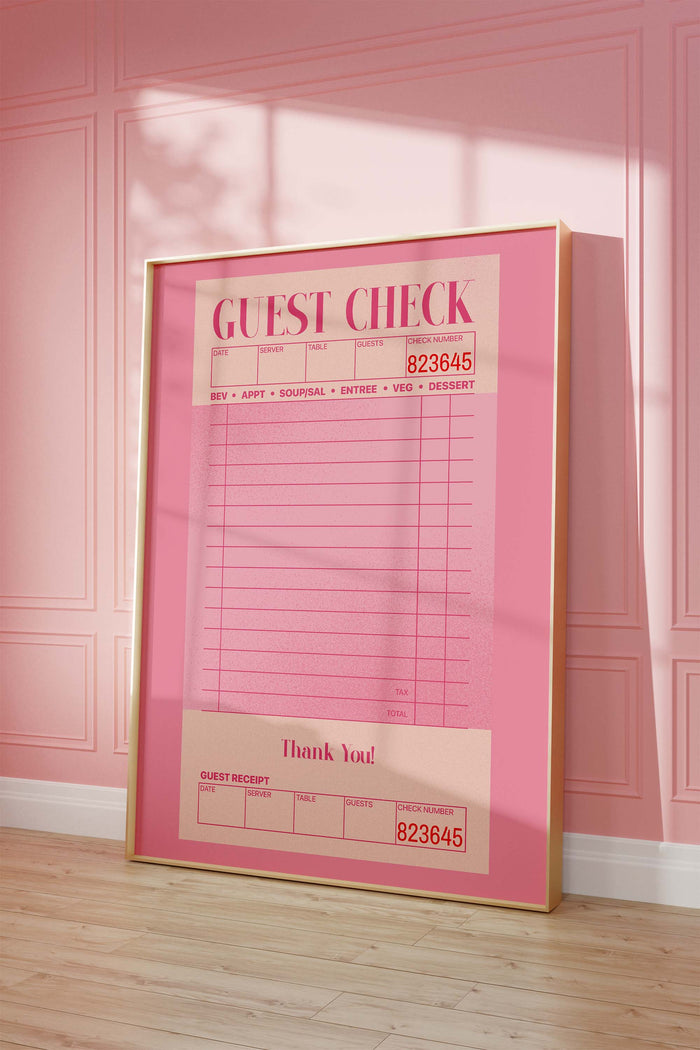 Guest Check Poster – Premium Baumwoll-Canvas Kunst