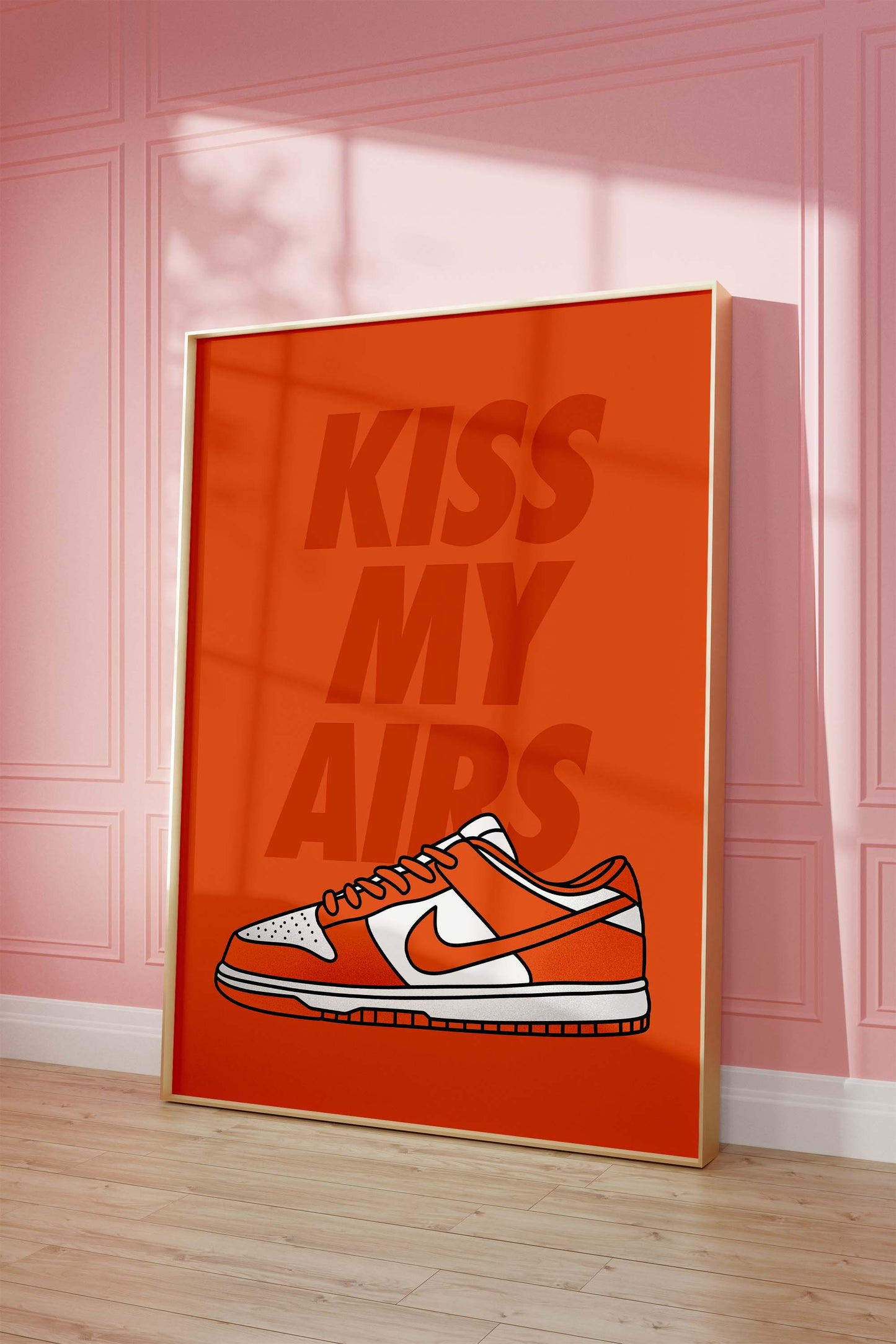 Sneaker Typografie Poster · Geschenkidee · Kiss My Airs Design · Streetwear Schuhe Illustration · Moderne Wanddeko · Print ohne Rahmen