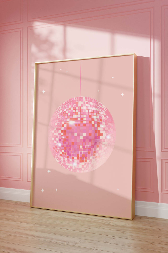 Disco Kugel Poster auf Premium Baumwolle