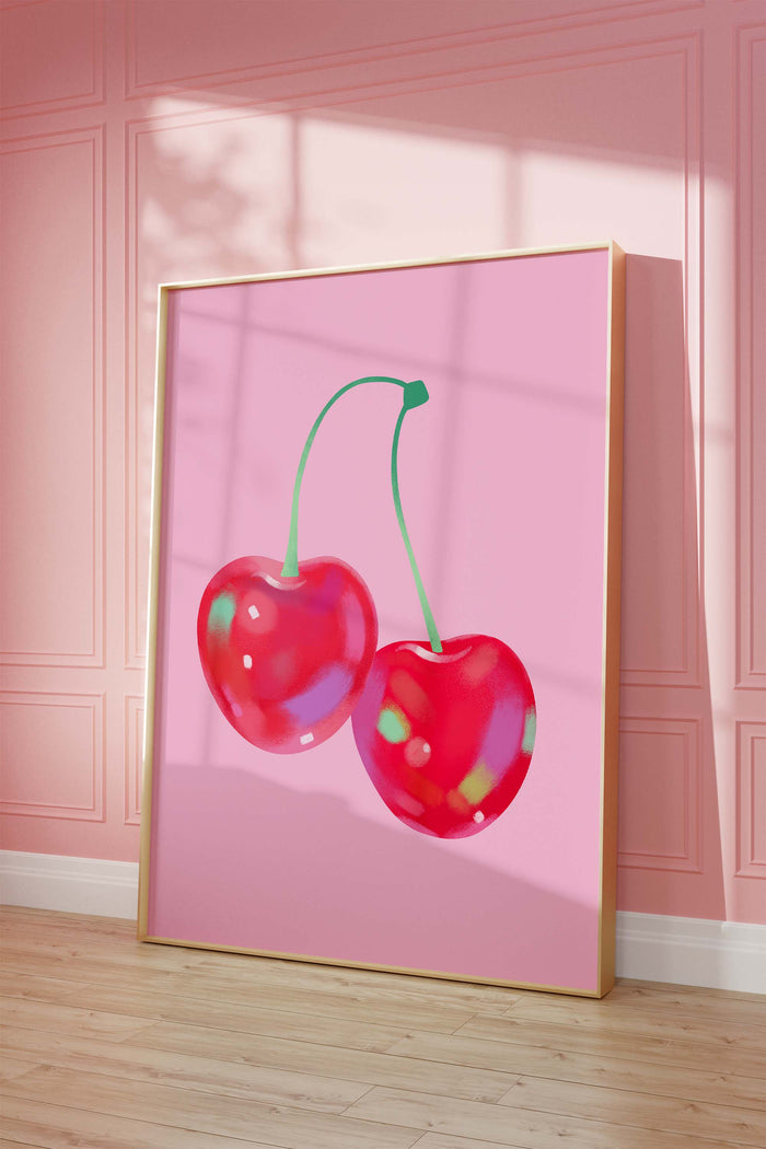 Kirschen Poster – Premium Baumwoll-Canvas Kunst