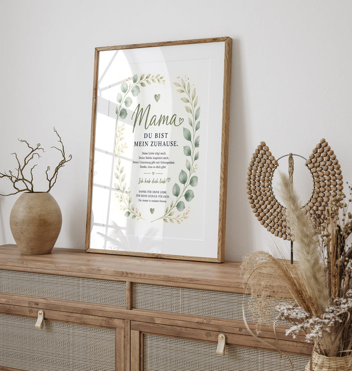 JUSTGOODMOOD Muttertag Poster – Premium Baumwolle Print