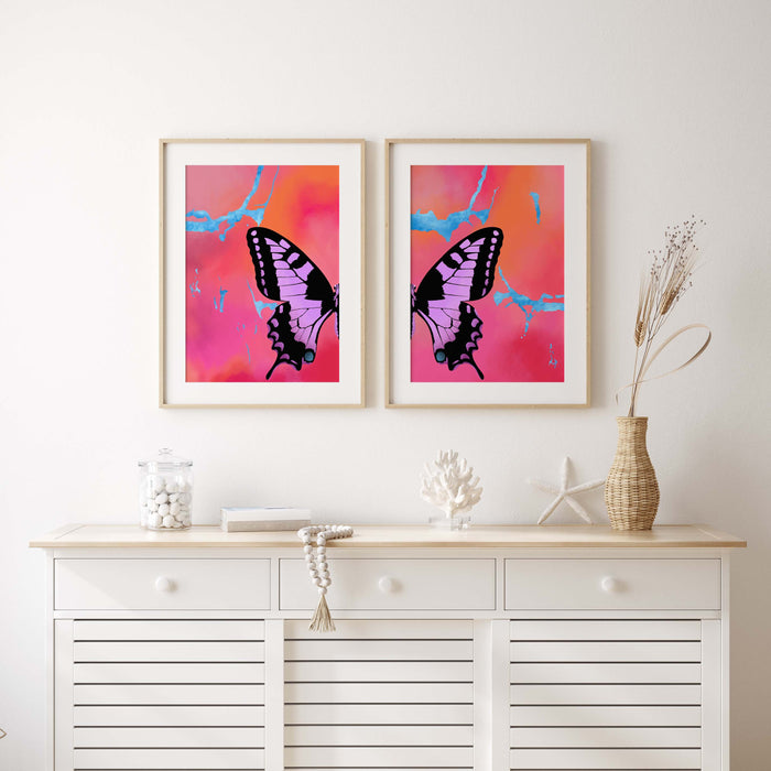 Butterfly Wings Poster – Premium Baumwoll-Canvas