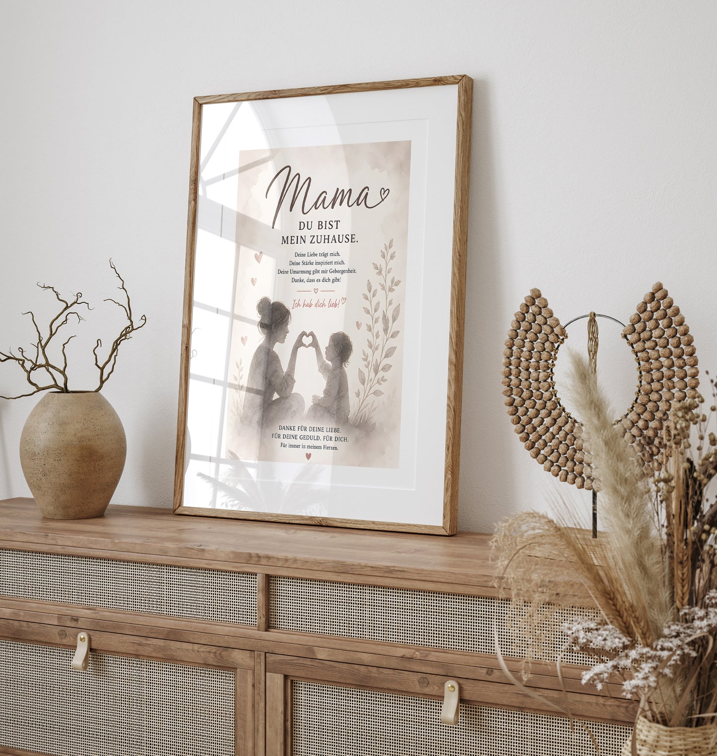 Muttertag Poster Mama & Kind · Geschenk für Mama · Liebe Spruch Poster · Familie Wanddeko · Print ohne Rahmen