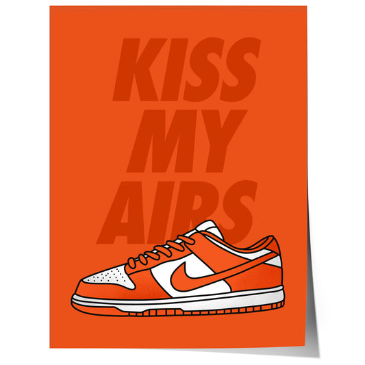 Sneaker Typografie Poster · Geschenkidee · Kiss My Airs Design · Streetwear Schuhe Illustration · Moderne Wanddeko · Print ohne Rahmen