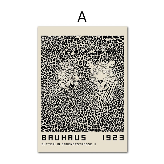 Poster Bauhaus Ausstellung mit verschiedenen Formen und Muster als Deko Print ohne Rahmen