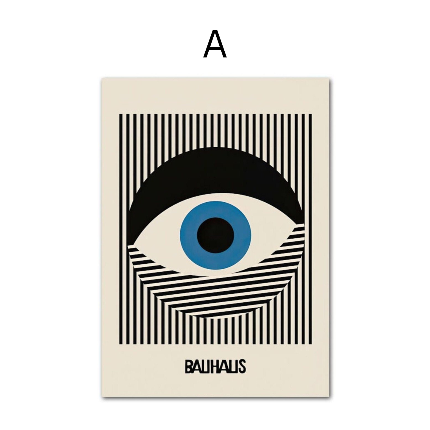 Poster Bauhaus Auge mit verschiedenen Formen und Muster als Deko Print ohne Rahmen