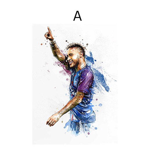 Poster Fußball Weltmeister Pokal Pele Ronaldo Neymar Jr. Messi als Deko Print ohne Rahmen