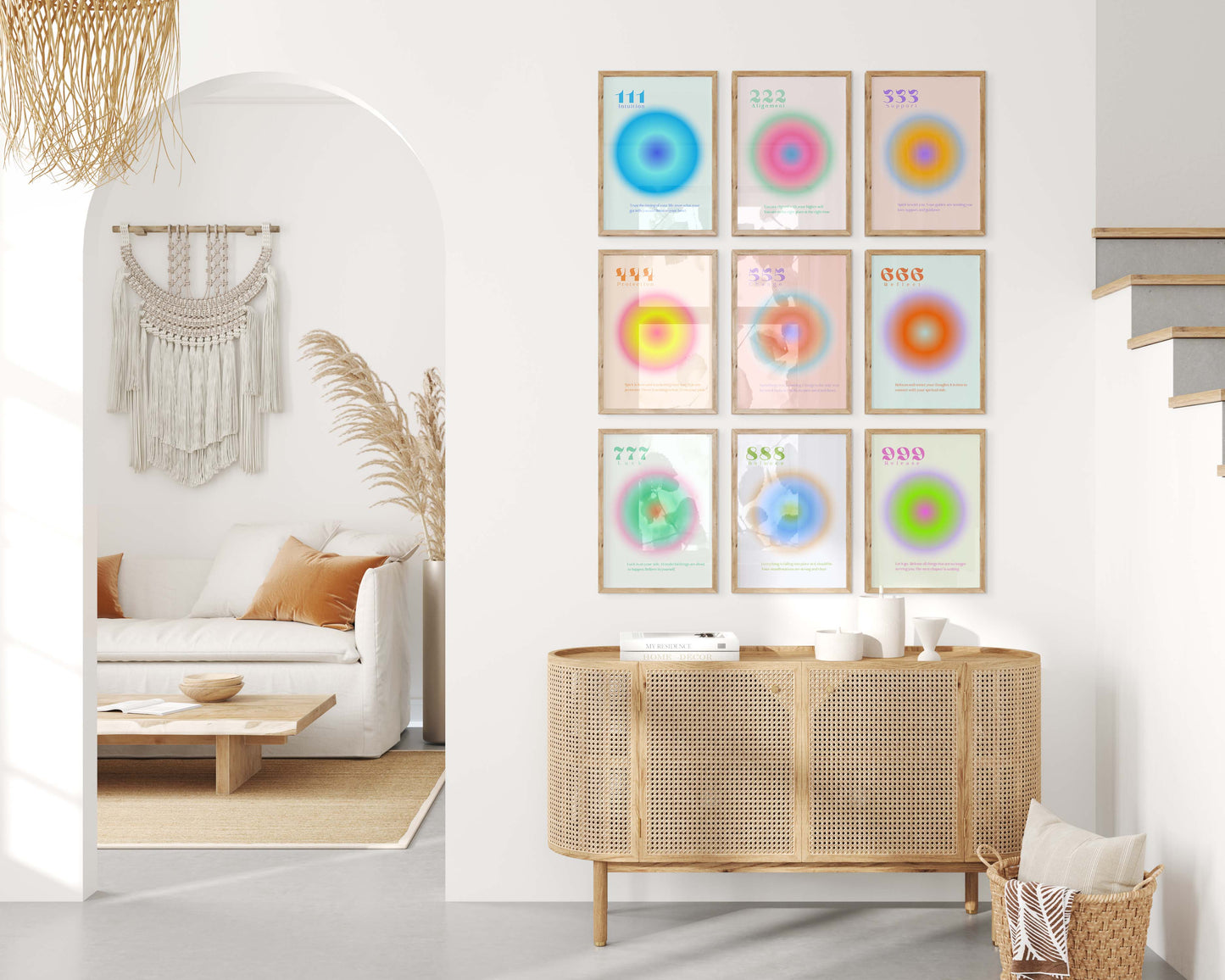 Angel Numbers Poster · Geschenkidee · 111 222 333 444 555 666 777 888 999 · Dekoprint ohne Rahmen