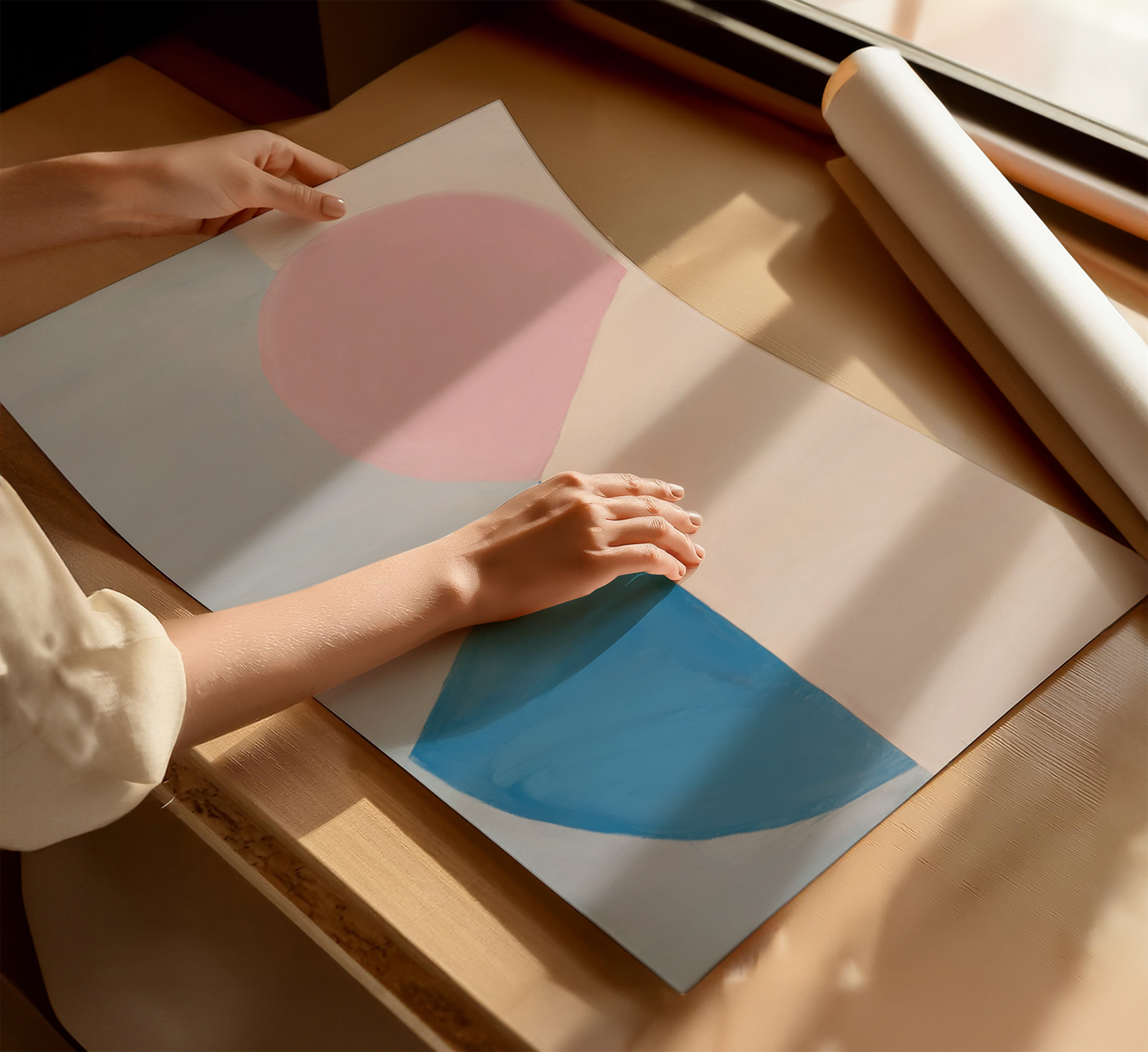 Abstrakte Poster · Wohnidee · Pastellfarben, Geometrische Formen & Minimalistische Wandkunst · Dekoprint ohne Rahmen