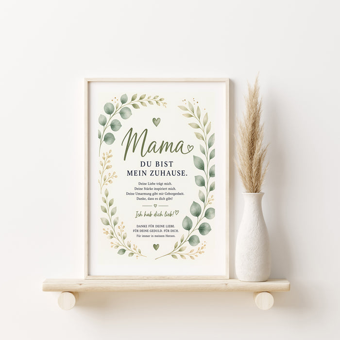 JUSTGOODMOOD Muttertag Poster – Premium Baumwolle Print