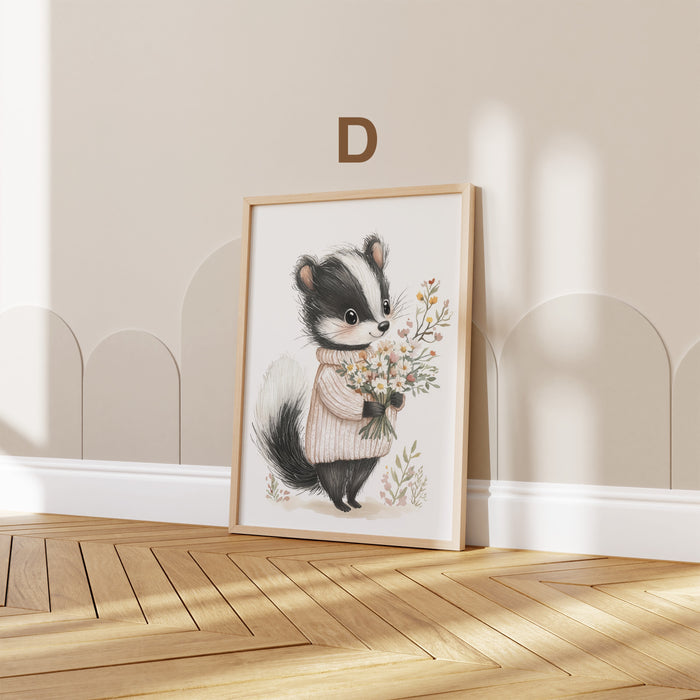 Tiere Kinderzimmer Poster auf Baumwoll-Canvas