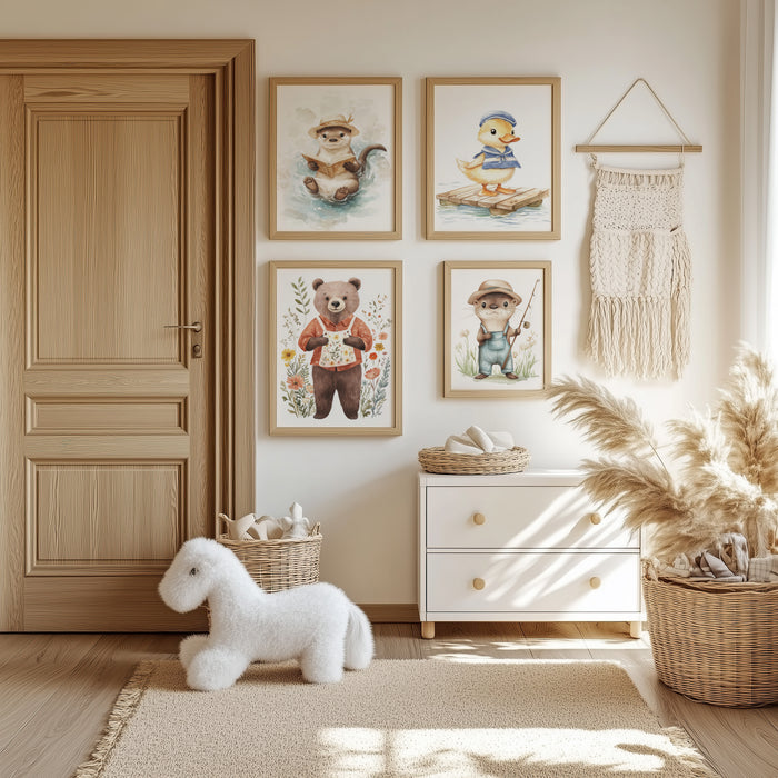 JUSTGOODMOOD Poster Tiere – Hochwertige Baumwoll-Kunst