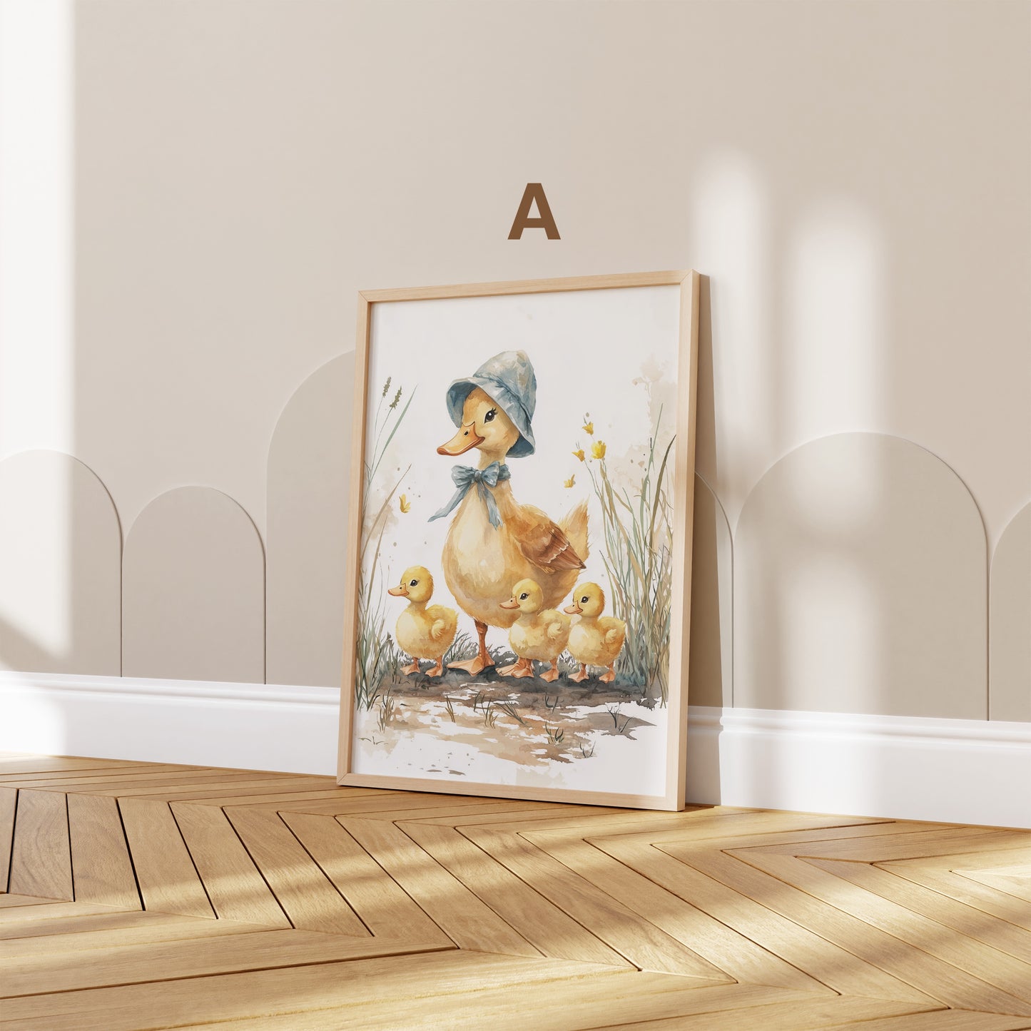 Enten Kinderzimmer Süß Sommer Aquarell Ente Küken Poster · Kinderzimmer Bilder · Wand Deko · Kunst Druck · Deko Print ohne Rahmen