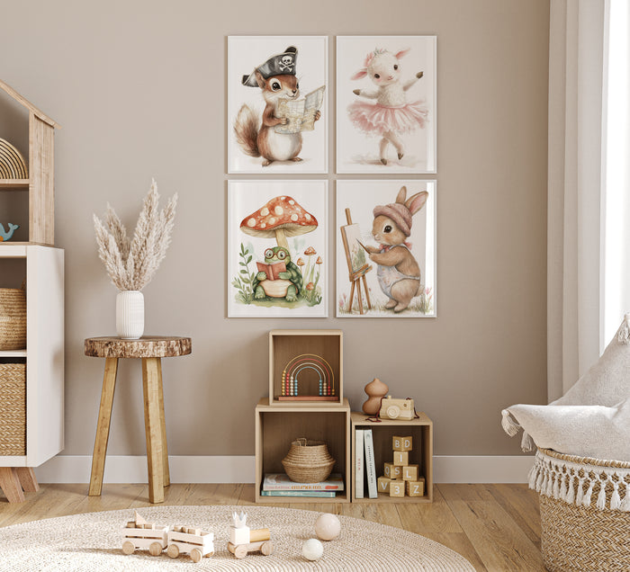 Premium Poster Tiere für Kinderzimmer – JUSTGOODMOOD