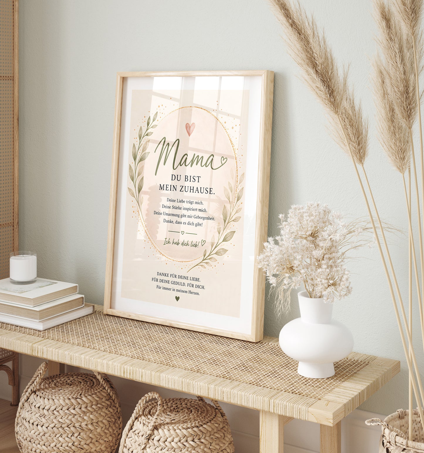 Muttertag Poster Mama Boho · Geschenk für Mama · Eukalyptus Spruch Poster · Liebe Wanddeko · Print ohne Rahmen