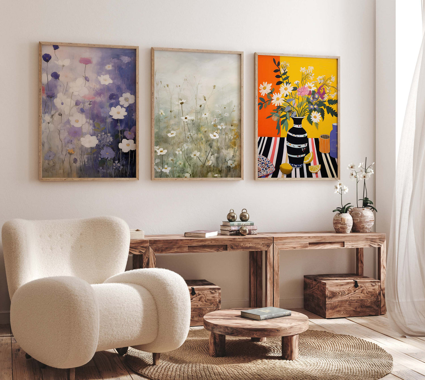 Blumen Poster · Geschenkidee · Bunte Florale Illustrationen und Romantische Blütenkunst · Dekoprint ohne Rahmen