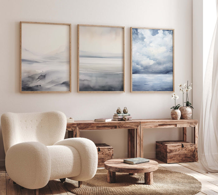 Aquarell Landschaft Poster – Premium Baumwoll-Canvas