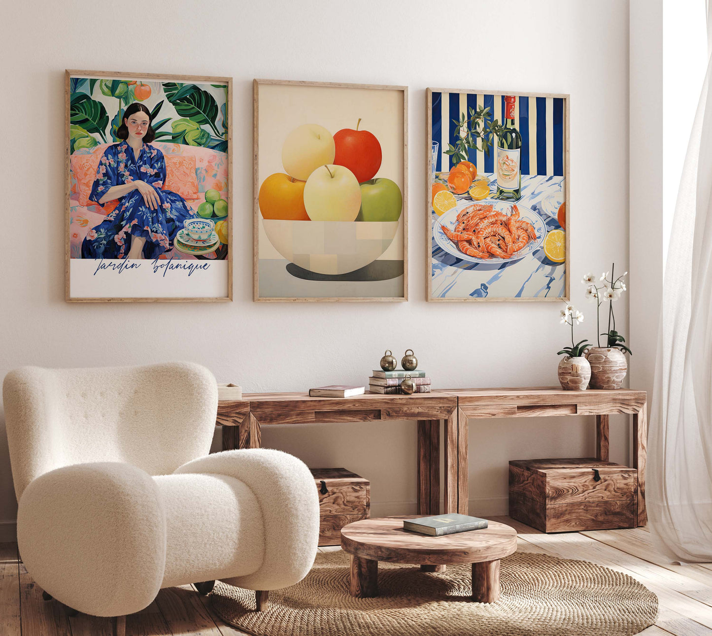 Mediterrane Kunst Poster · Geschenkidee · Moderne Stillleben Landschaften und Farbenfrohe Illustrationen · Dekoprint ohne Rahmen