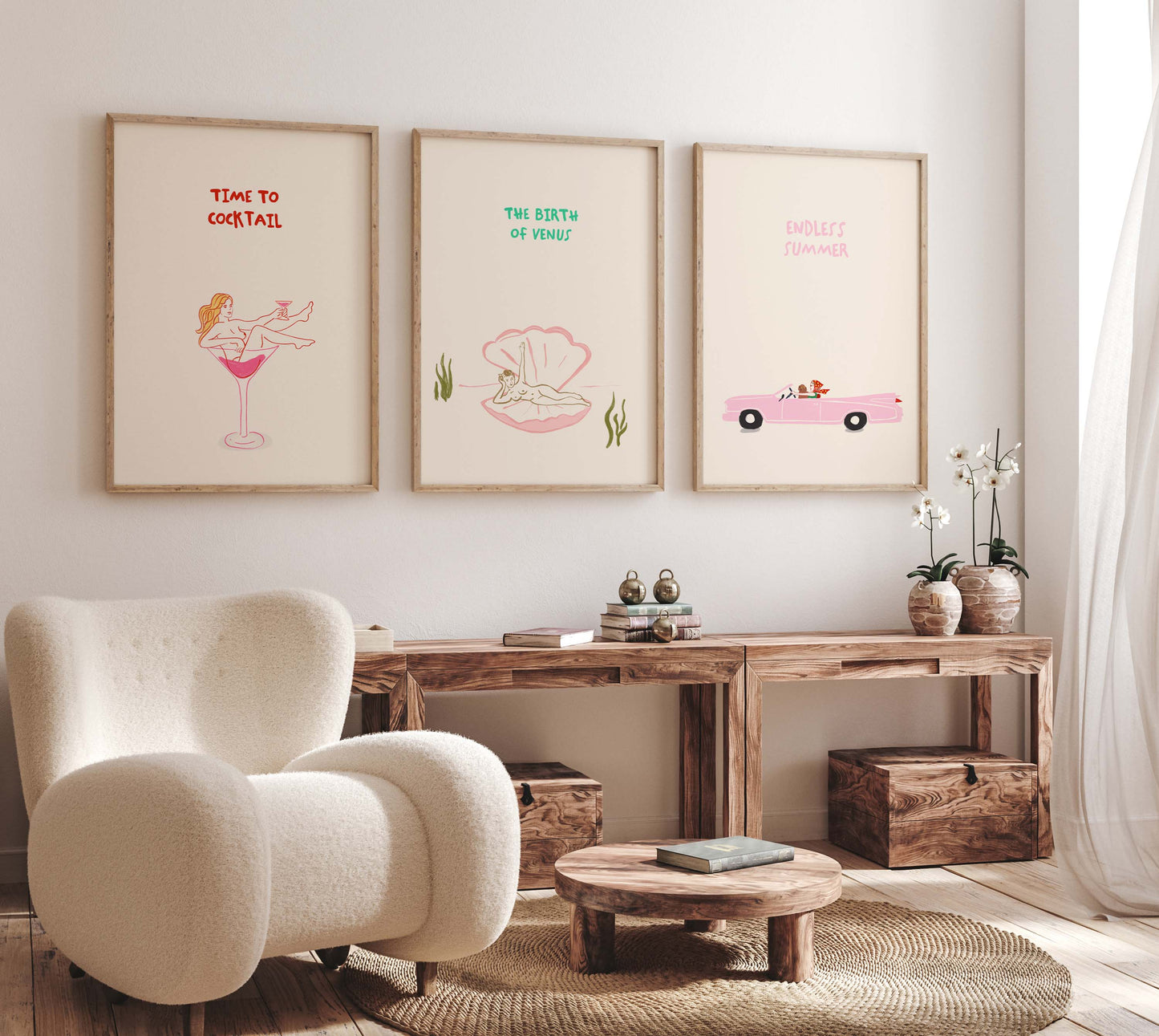 Italian Summer Poster · Geschenkidee · Minimalistisches Mediterranean Style Design · Urban Kunst · Moderne Wanddeko · Print ohne Rahmen